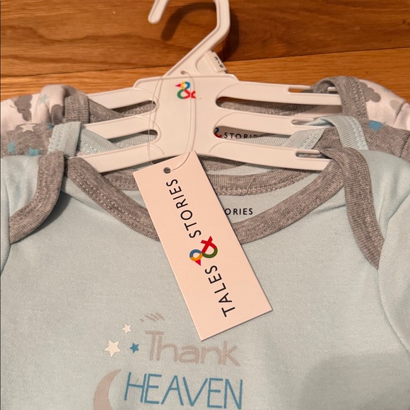 Light Blue and Gray Baby Bodysuit - Picture 4 of 8
